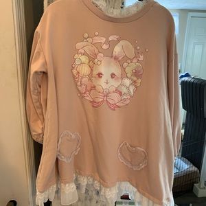 Kawaii Bunny Babydoll Sweatshirt